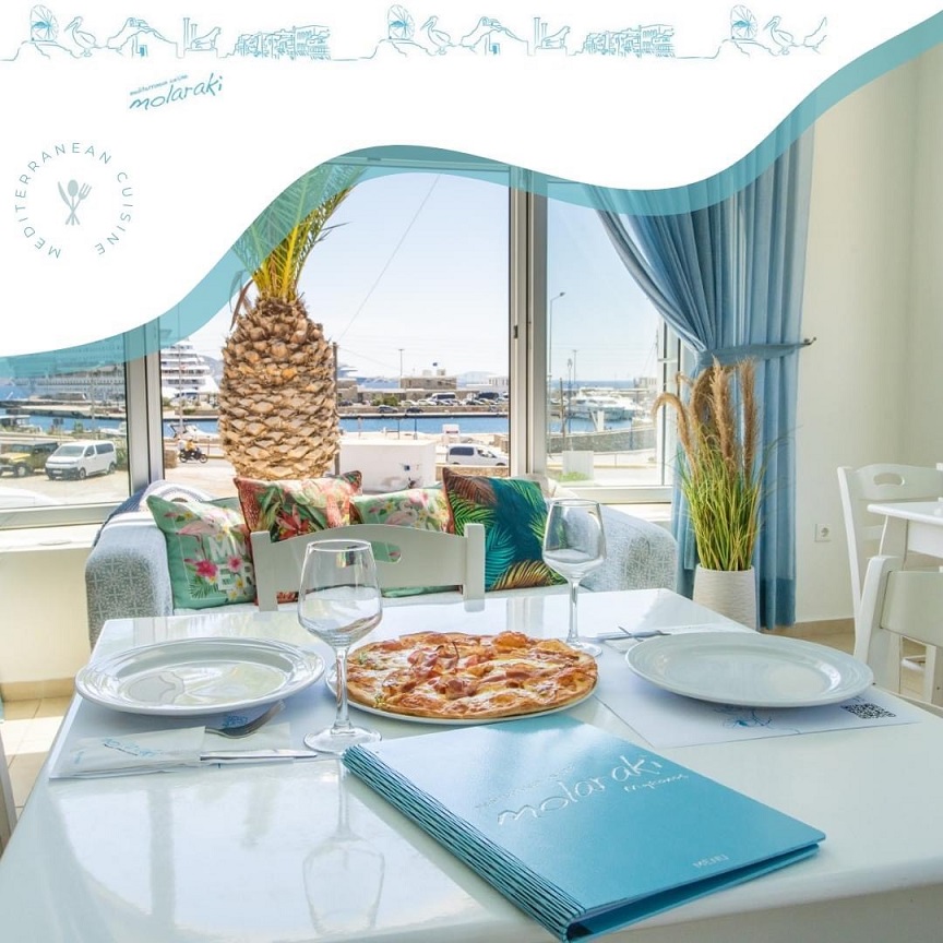 Μεσογειακή - Ελληνική κουζίνα - Pizza -  Εστιατόριο - Μύκονος - Molaraki